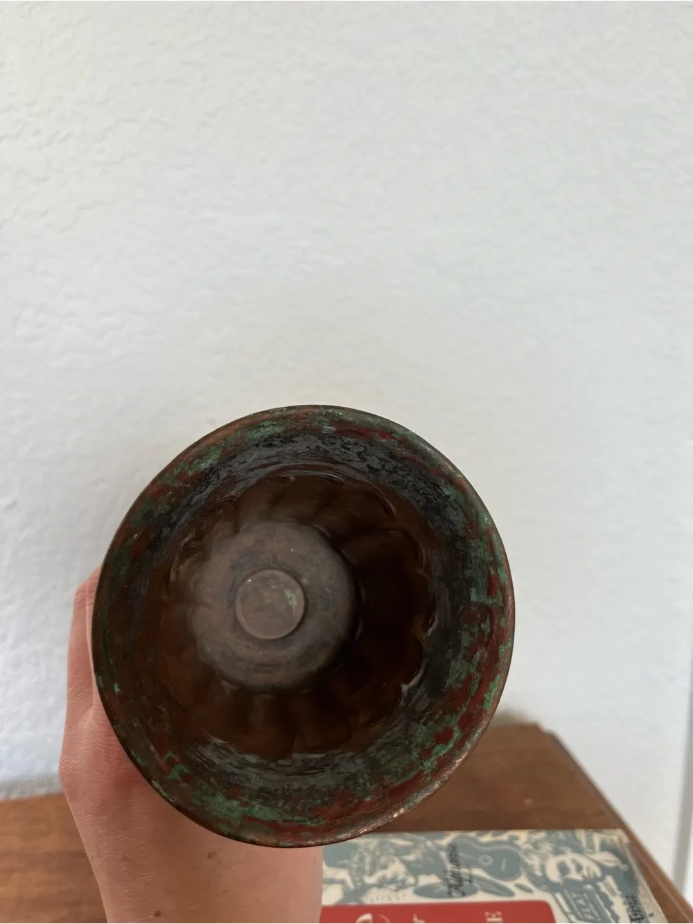 Vintage copper hurricane vase